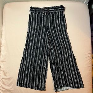 SO Black & White Striped Flowy Boho Pants